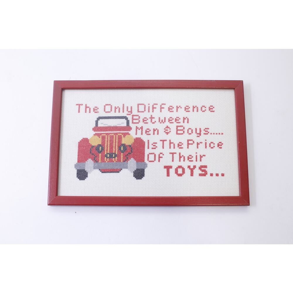 Red Car, Men's and Boys' Toys, Wall Hanging, Cross Stitch, ~ 250516-WH 251